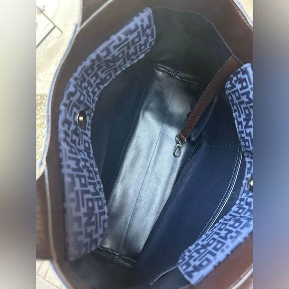 Longchamp nylon monogram shoulder tote navy blue - Picture 4 of 8